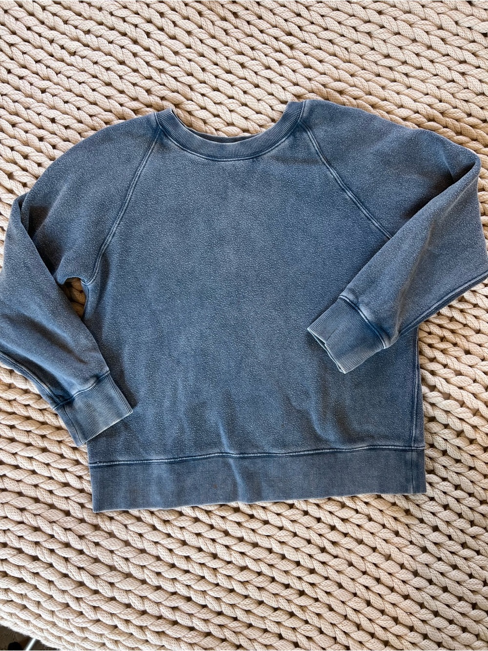 Intimately Free People Vintage-Finish Navy Crewneck Sweatshirt